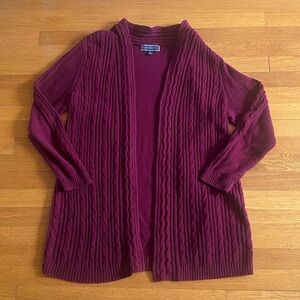 Karen Scott Women’s Burgundy Maroon Cardigan Size XL